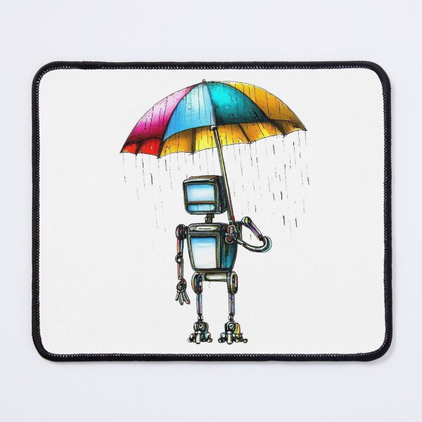 Item preview, Robot with an Umbrella designed and sold by timea.