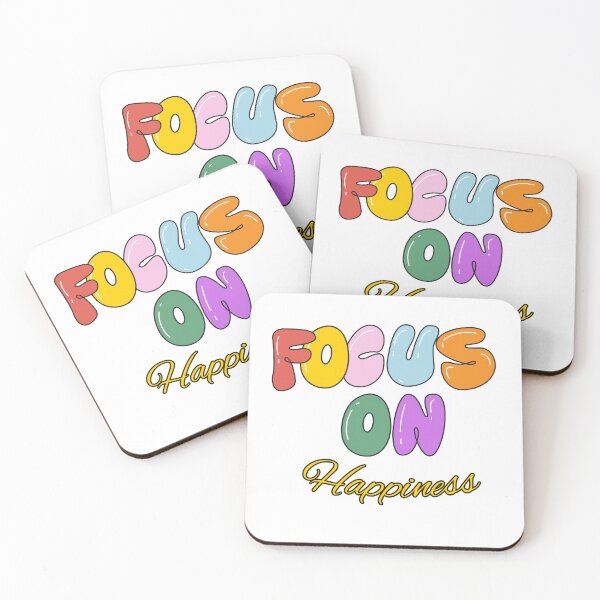 Item preview, Focus on Happiness: Colorful Rainbow Quote Design designed and sold by Radgraphic.