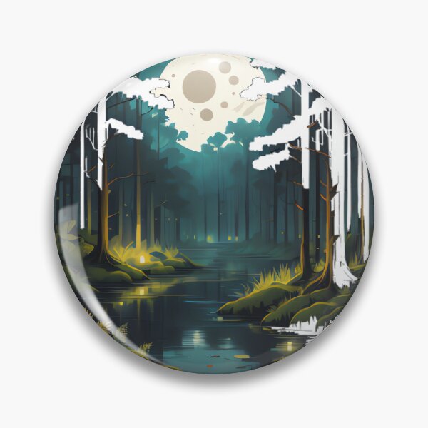 Item preview, Pixelated Night Forest Landscape designed and sold by michaelolsonciz.