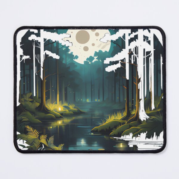 Item preview, Pixelated Night Forest Landscape designed and sold by michaelolsonciz.