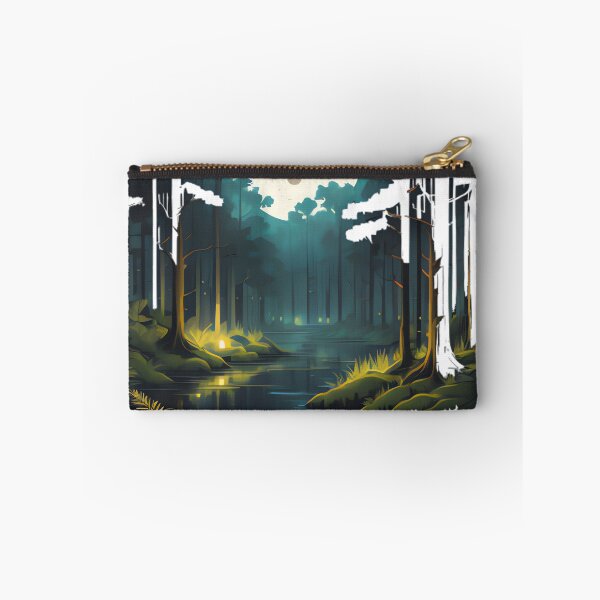 Item preview, Pixelated Night Forest Landscape designed and sold by michaelolsonciz.