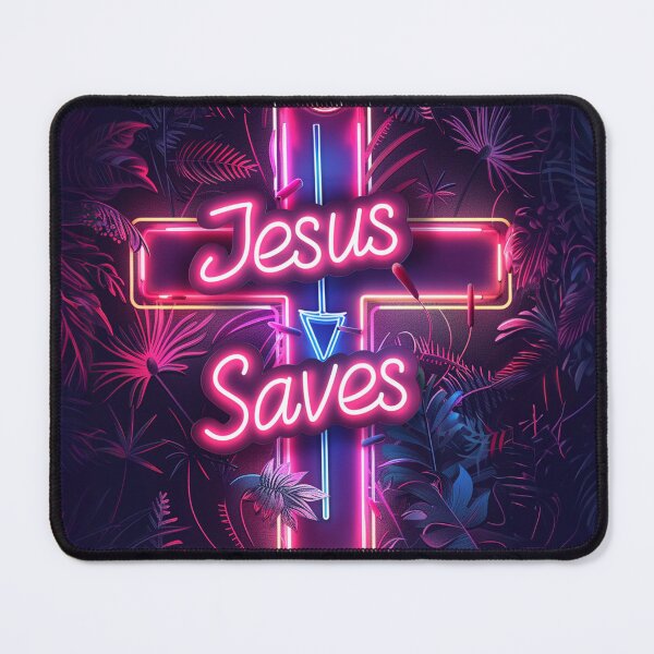 Item preview, Neon Jesus Saves Cross designed and sold by ButlerPCG.