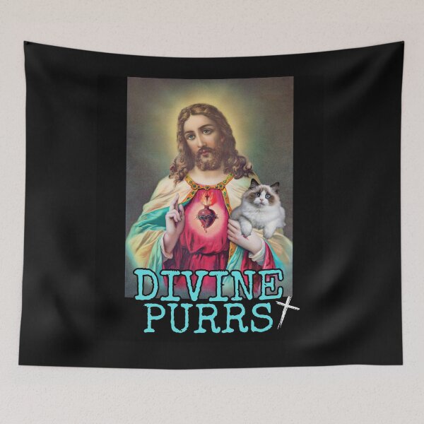 Item preview, Divine Purrs Childless Jesus For Harris 2024 Vote Blue Save Democracy Political Design designed and sold by EarthArtDesigns.