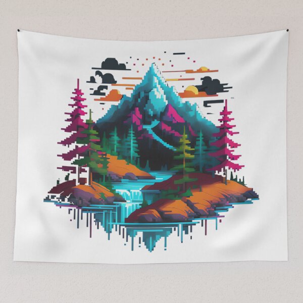 Item preview, Pixelated Night Landscape designed and sold by michaelolsonciz.