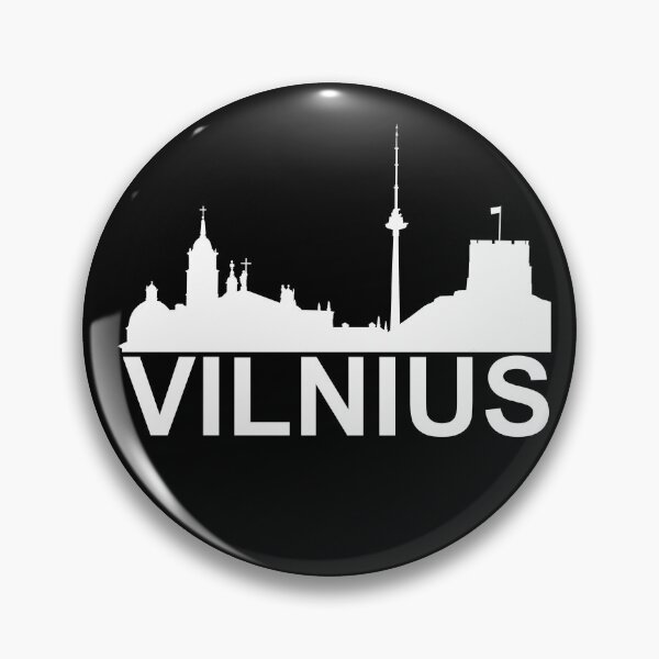 Item preview, "Vilnius" simple text with city buildings graphics designed and sold by Vetagio.