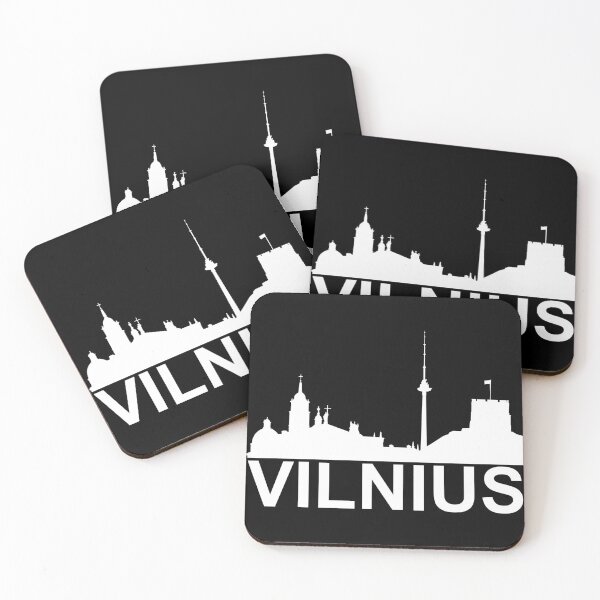 Item preview, "Vilnius" simple text with city buildings graphics designed and sold by Vetagio.