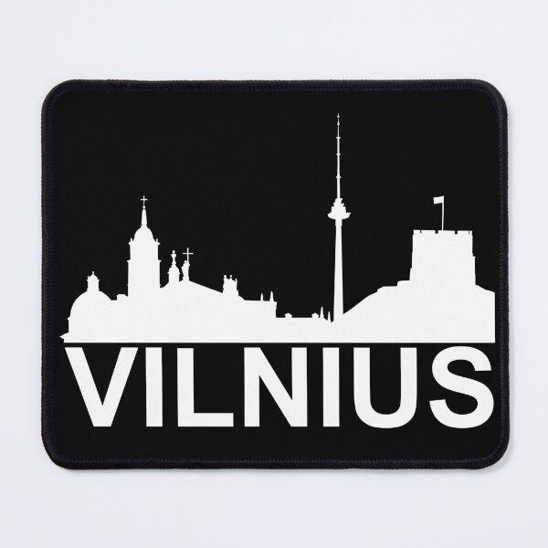 Item preview, "Vilnius" simple text with city buildings graphics designed and sold by Vetagio.