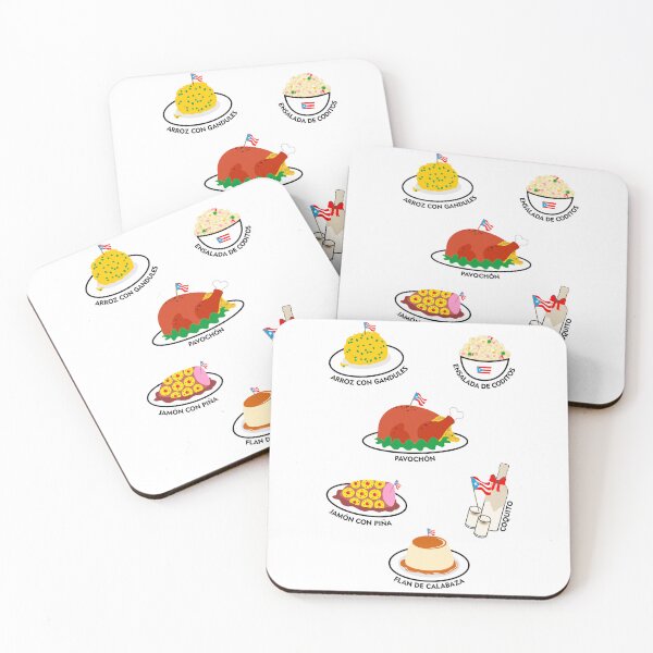 Item preview, Puerto Rico Food Thanksgiving Turkey Pavochon Mofongo Coquito Pumpkin Flan Rice and Pigeon Peas Macaroni Salad Pineapple Ham designed and sold by byDarling.