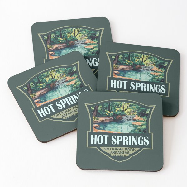 Item preview, Hot Springs National Park Illustration Retro Badge designed and sold by KrisSidDesigns.