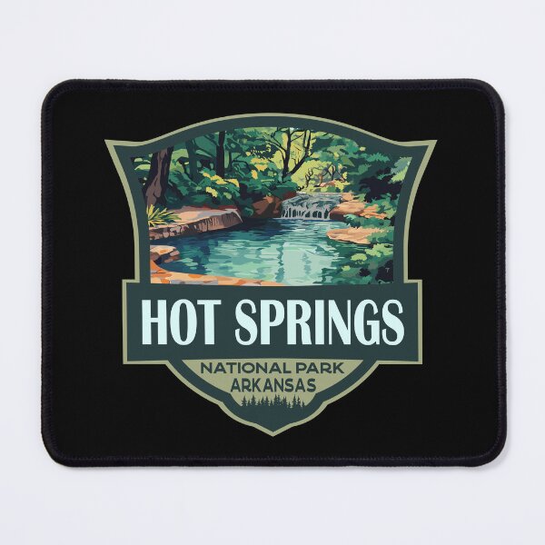 Item preview, Hot Springs National Park Illustration Retro Badge designed and sold by KrisSidDesigns.