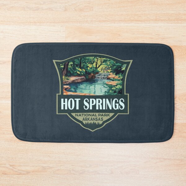 Item preview, Hot Springs National Park Illustration Retro Badge designed and sold by KrisSidDesigns.
