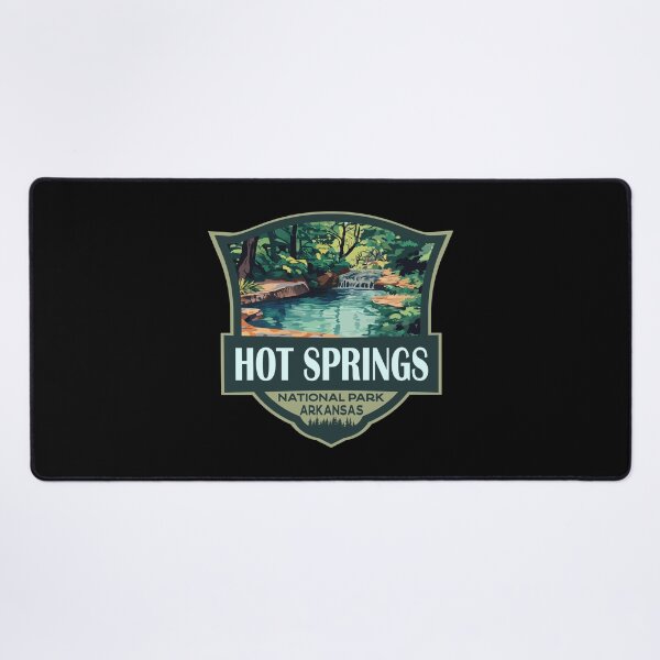 Item preview, Hot Springs National Park Illustration Retro Badge designed and sold by KrisSidDesigns.