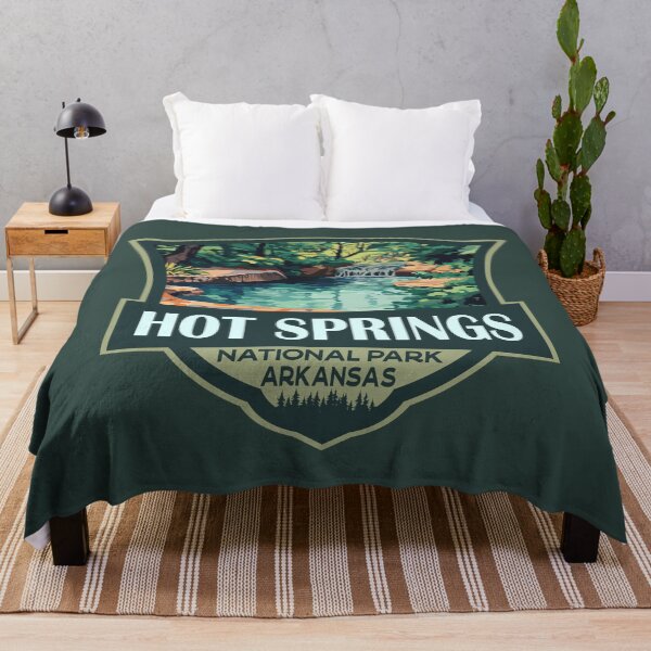 Item preview, Hot Springs National Park Illustration Retro Badge designed and sold by KrisSidDesigns.