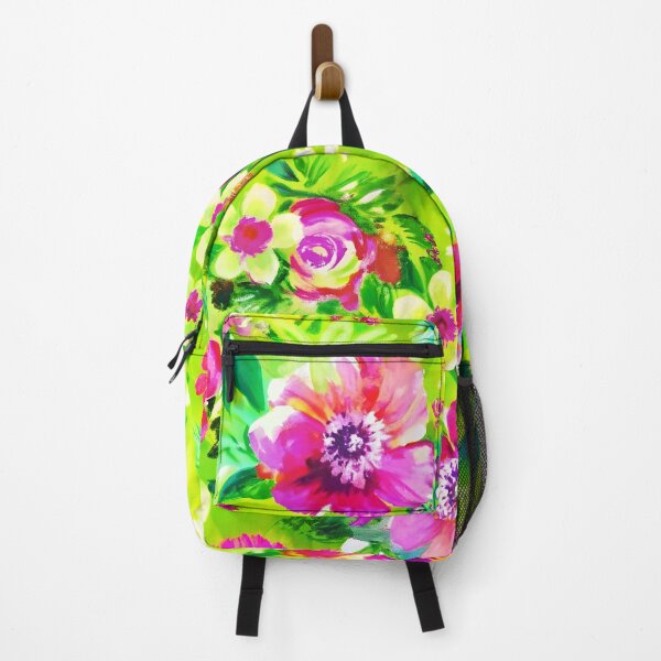 Item preview, Green and pink flower pattern designed and sold by patterncrow.