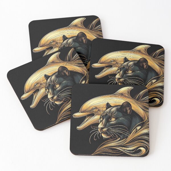 Item preview, Black Panther and a Golden Dolphin designed and sold by ZulryLifestyles.