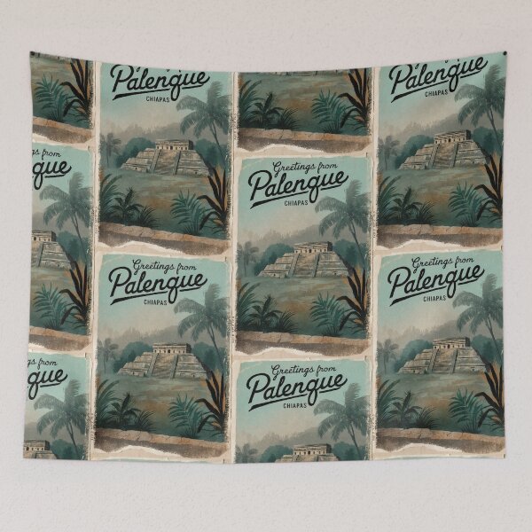 Item preview, Palenque Chiapas Mexico Magic Town Postcard Vintage Travel designed and sold by TravelPostcardGems.