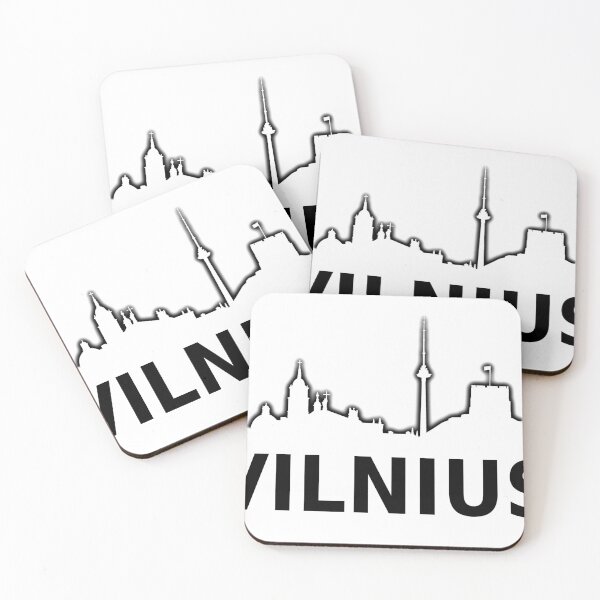 Item preview, "Vilnius" simple text with city buildings graphics designed and sold by Vetagio.