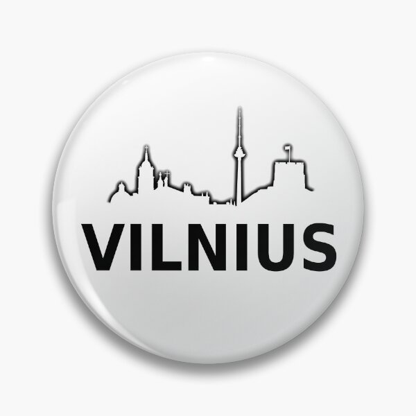 Item preview, "Vilnius" simple text with city buildings graphics designed and sold by Vetagio.