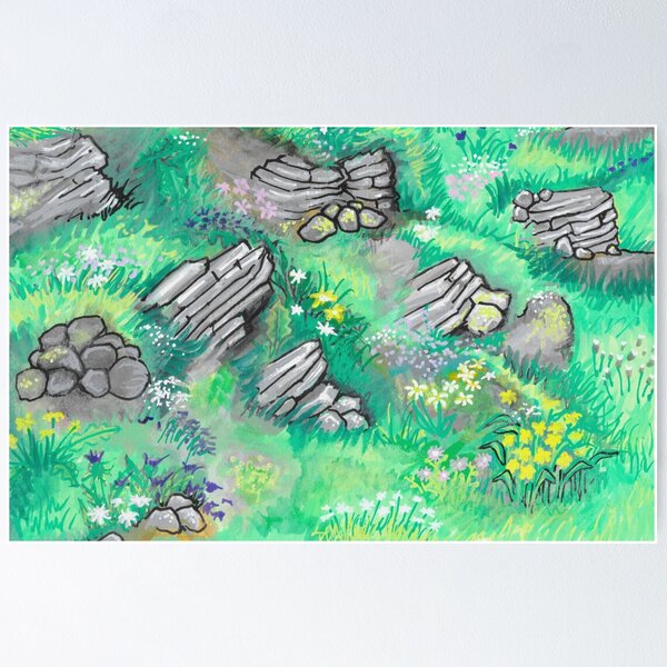 Item preview, Rocky Grass Slope designed and sold by HalfMoonWorks.
