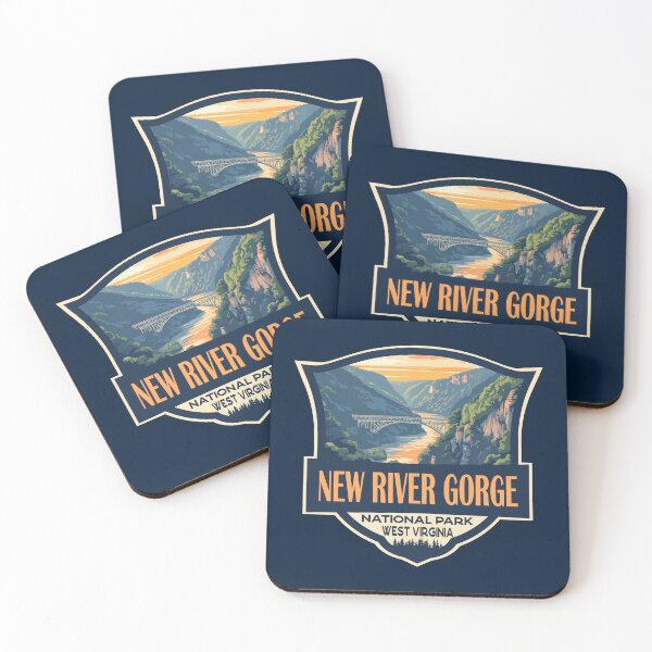 Item preview, New River Gorge National Park Illustration Retro Badge designed and sold by KrisSidDesigns.