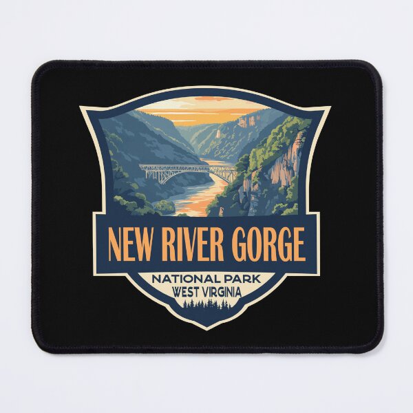 Item preview, New River Gorge National Park Illustration Retro Badge designed and sold by KrisSidDesigns.