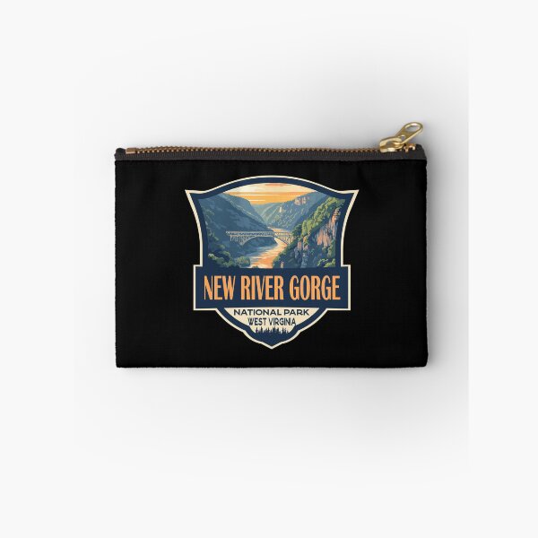 Item preview, New River Gorge National Park Illustration Retro Badge designed and sold by KrisSidDesigns.