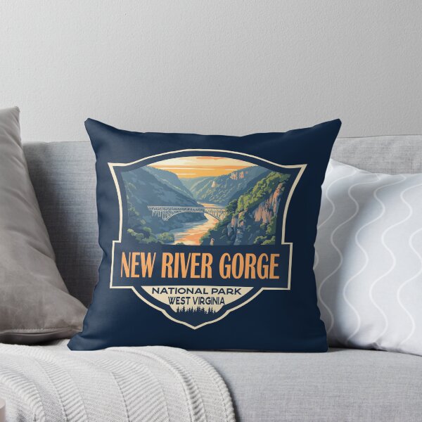 Item preview, New River Gorge National Park Illustration Retro Badge designed and sold by KrisSidDesigns.