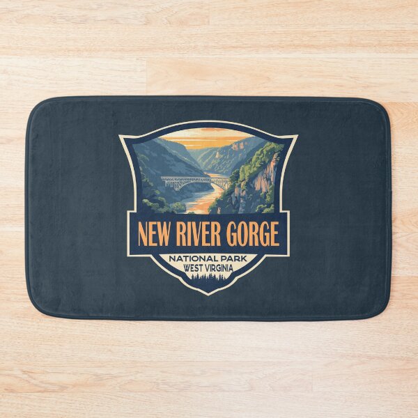 Item preview, New River Gorge National Park Illustration Retro Badge designed and sold by KrisSidDesigns.