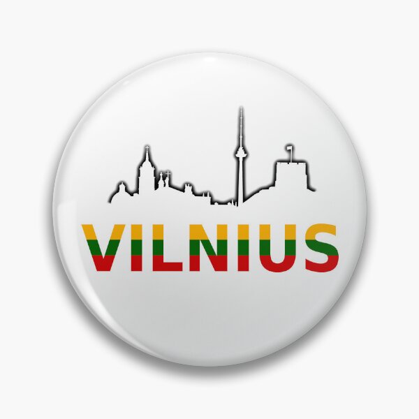 Item preview, "Vilnius" simple text with city buildings graphics designed and sold by Vetagio.