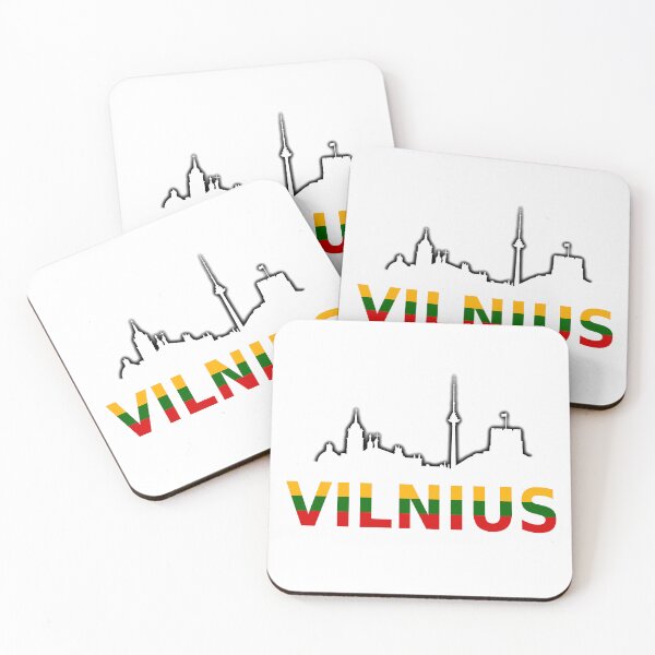 Item preview, "Vilnius" simple text with city buildings graphics designed and sold by Vetagio.