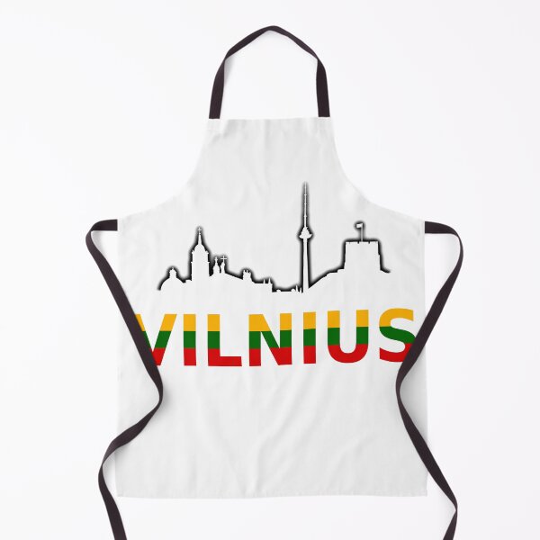 Item preview, "Vilnius" simple text with city buildings graphics designed and sold by Vetagio.