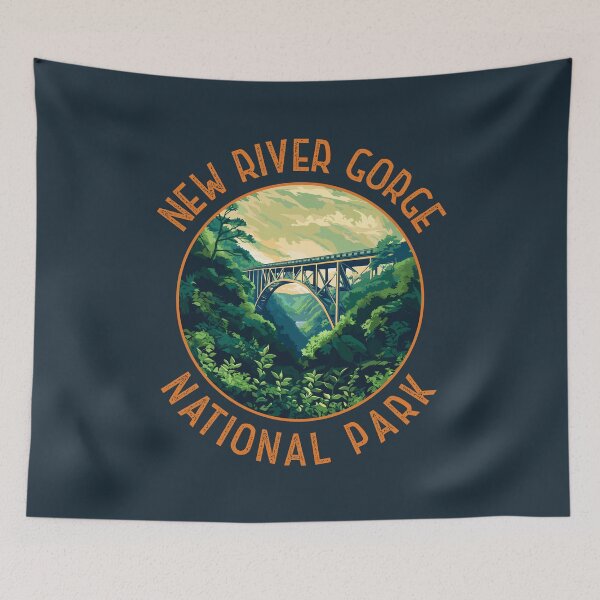 Item preview, New River Gorge National Park Retro Distressed Circle designed and sold by KrisSidDesigns.