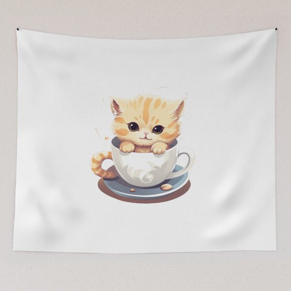Item preview, Cute Cat in a cup of tea designed and sold by TeeTemptation.