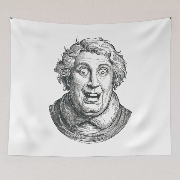 Item preview, Funny Surprised Man Bulging Eyes Etching designed and sold by jukara4488.