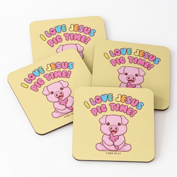 Item preview, I LOVE JESUS PIG TIME! - LUKE 10:27 - Christian Bible Verse designed and sold by Glory After Tears.