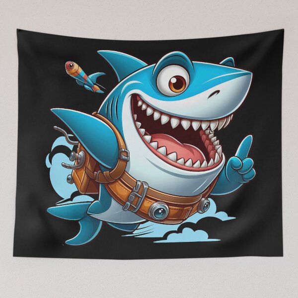 Item preview, Adorable Cartoon Shark-Cute and Fun designed and sold by zoughlal.