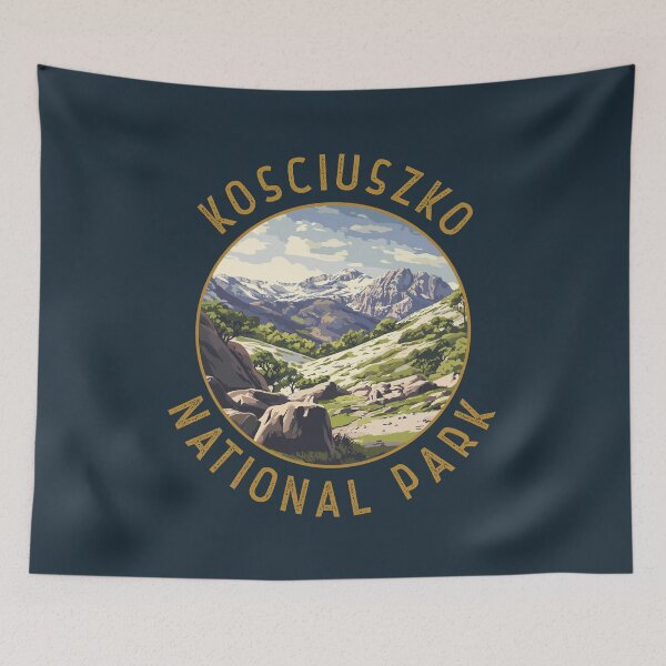 Item preview, Kosciuszko National Park Australia Retro Distressed Circle designed and sold by KrisSidDesigns.