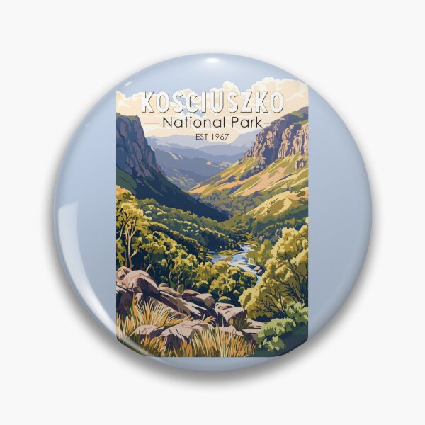 Item preview, Kosciuszko National Park Australia Travel Art Vintage designed and sold by KrisSidDesigns.