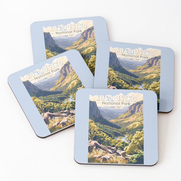 Item preview, Kosciuszko National Park Australia Travel Art Vintage designed and sold by KrisSidDesigns.