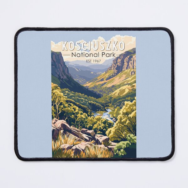 Item preview, Kosciuszko National Park Australia Travel Art Vintage designed and sold by KrisSidDesigns.