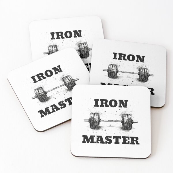 Item preview, IRON MASTER, Black Lettering Black and White Barbell Design designed and sold by Primal Pump Co LTD.