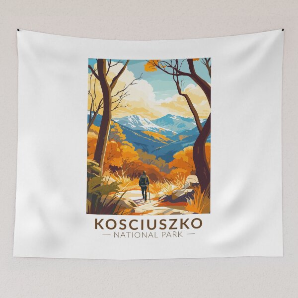 Item preview, Kosciuszko National Park Travel Art Vintage designed and sold by KrisSidDesigns.