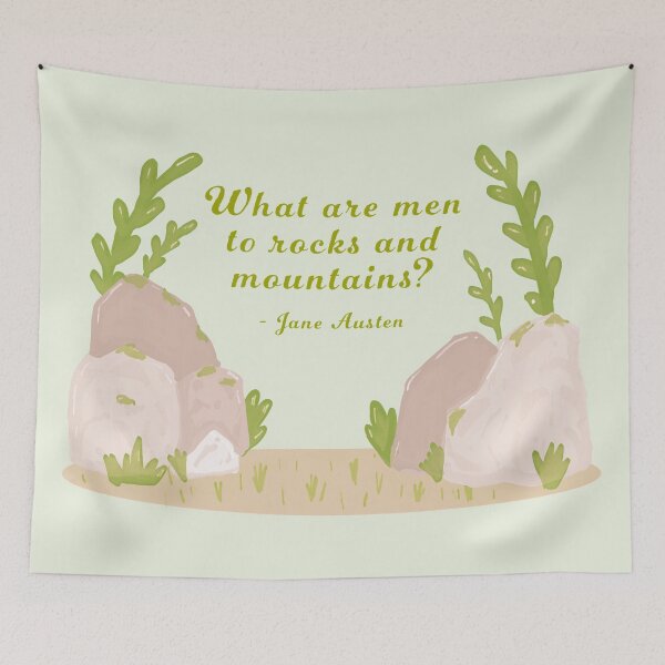 Item preview, Jane Austen Rocks and Mountains Quote Design designed and sold by MariOyama.