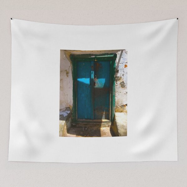 Item preview, Sunlit Aqua Wooden Old Door - StoneTown - Zanzibar Island - Tanzania - Africa designed and sold by exploramum.