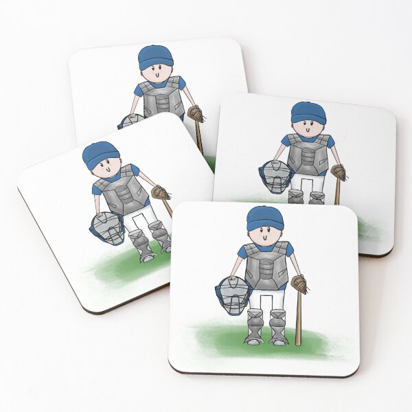 Item preview, Baseball Catcher Backstop Cartoon In Sports Gear  designed and sold by artbykristid.