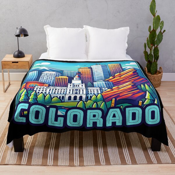 Artikelvorschau, Colorado State Map USA Skyline und Sehenswürdigkeiten Illustration - Reise-Souvenir-Kunst entworfen und verkauft von Unitepeople.