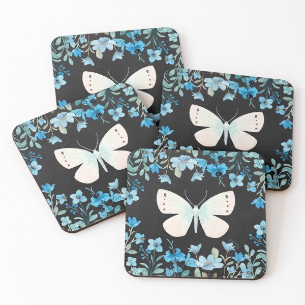Item preview, Moth with Blue Flowers designed and sold by Marguerite Artistry.