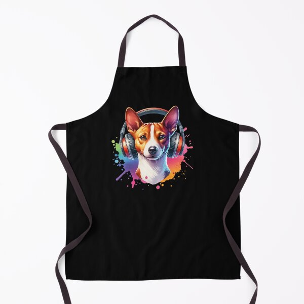 Item preview, Basenji with Headphones designed and sold by MyCozyCorner24.