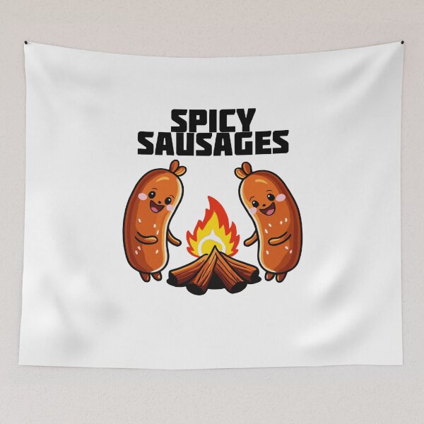Item preview, Cute Sausages by the fire - Spicy Sausages designed and sold by MaateoDesign.