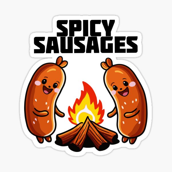 Item preview, Cute Sausages by the fire - Spicy Sausages designed and sold by MaateoDesign.
